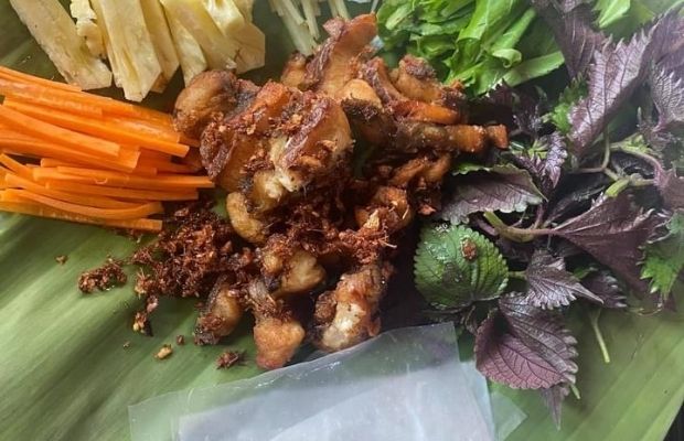 Grilled sturgeon in Ban Pho Restaurant